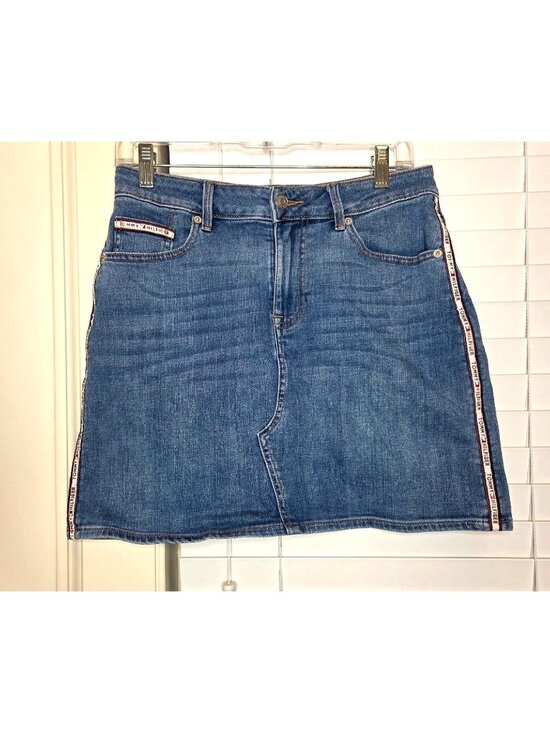 Tommy Hilfiger Dresses & Skirts - Tommy Hilfiger Denim Mini Skirt Logo Tape Detailing 6 Buffay country bohochic